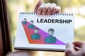 Leadership concept on a notepad Royalty Free Stock Photo