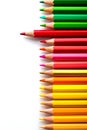 leadership concept with one pencil standing out of crowd of othe Royalty Free Stock Photo