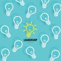 Leadership concept with paper art, abstract, light lamp, line icon vector Royalty Free Stock Photo