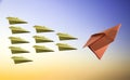 Leadership concept with paper plane Royalty Free Stock Photo