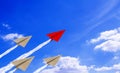 Leadership Concept Paper Plane on Blue Sky Royalty Free Stock Photo