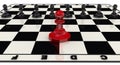 Leadership concept. Pawns on a chess field Royalty Free Stock Photo