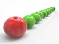 Leadership concept with red apple