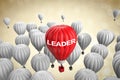 Leadership concept with red hot air balloon Royalty Free Stock Photo