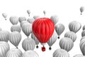 Leadership concept with red hot air balloon Royalty Free Stock Photo