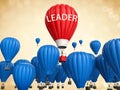 Leadership concept with red hot air balloon Royalty Free Stock Photo