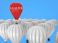 Leadership concept with red hot air balloon Royalty Free Stock Photo