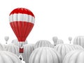 Leadership concept with red hot air balloon Royalty Free Stock Photo