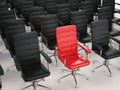 Leadership concept with red office chair Royalty Free Stock Photo