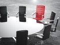 Leadership concept with red office chair Royalty Free Stock Photo