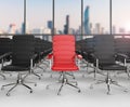 Leadership concept with red office chair Royalty Free Stock Photo