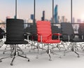 Leadership concept with red office chair Royalty Free Stock Photo