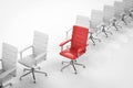 Leadership concept with red office chair Royalty Free Stock Photo