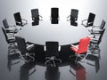 Leadership concept with red office chair Royalty Free Stock Photo