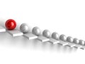 Leadership concept with spheres on ladder Royalty Free Stock Photo