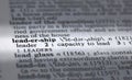 Leadership Defined text word in dictionary Royalty Free Stock Photo