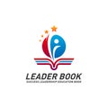 Leadership Education Book Logo Design Concept Vector. Success Leader Book Logo Template. Icon Symbol