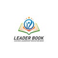 Leadership Education Book Logo Design Concept Vector. Success Leader Book Logo Template. Icon Symbol