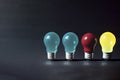 leadership fferent concept bulb light idea new having crowd out Standing Royalty Free Stock Photo