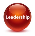 Leadership glassy brown round button