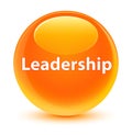 Leadership glassy orange round button