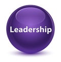Leadership glassy purple round button