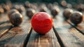 Leadership and Guidance Concept with Wooden Spheres Moving Towards Red Sphere 3D Rendering Concept Direction and