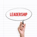 Leadership, hand writing notes Royalty Free Stock Photo