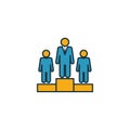 Leadership icon set. Four elements in diferent styles from human resources icons collection. Creative leadership icons filled,