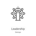 leadership icon vector from startups collection. Thin line leadership outline icon vector illustration. Linear symbol for use on