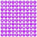 100 leadership icons set purple