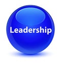 Leadership glassy blue round button