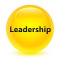 Leadership glassy yellow round button