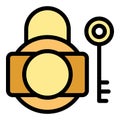 Leadership key icon vector flat Royalty Free Stock Photo