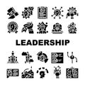 Leadership Leader Business Skill Icons Set Vector