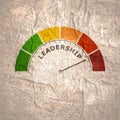 Leadership level meter. Economy and financial concept