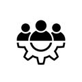 Leadership line icon in flat style Teamwork symbol