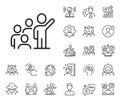 Leadership line icon. Group of people sign. Specialist, doctor and job competition. Vector