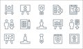 leadership line icons. linear set. quality vector line set such as award, tie, key to success, celebration, podium, leader, chart