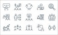 Leadership line icons. linear set. quality vector line set such as partnership, director, leadership, relationship, team,