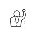 Leadership line outline icon and business people