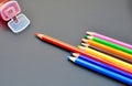 Leadership makes differences shown by color pencils Royalty Free Stock Photo