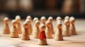 Leadership and management concept, chess piece standing out among others showing leadership.