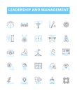 Leadership and management vector line icons set. Leadership, Management, Directive, Directive-Leadership, Autocratic Royalty Free Stock Photo