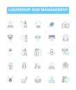 Leadership and management vector line icons set. Leadership, Management, Directive, Directive-Leadership, Autocratic Royalty Free Stock Photo