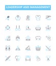 Leadership and management vector line icons set. Leadership, Management, Directive, Directive-Leadership, Autocratic