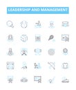 Leadership and management vector line icons set. Leadership, Management, Directive, Directive-Leadership, Autocratic Royalty Free Stock Photo