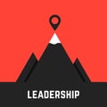 Leadership metaphor with black mountains