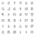 Leadership organization line icons set