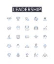 Leadership line icons collection. Management, Authority, Guidance, Command, Direction, Supremacy, Dominion vector and